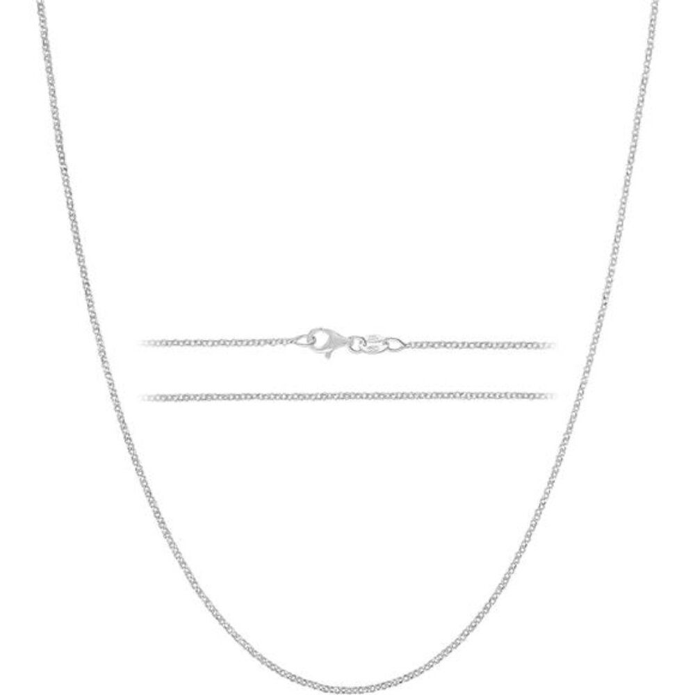 925 Sterling Silver Chain Necklace for Women Thin & Secure-Italian 1.6mm Diamond